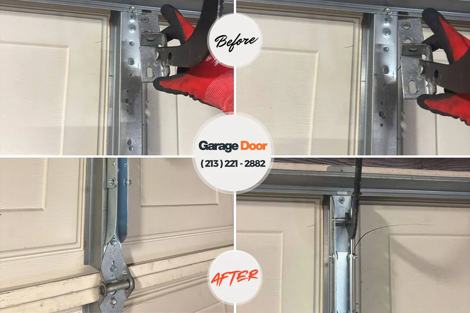 Before and after: garage door repair Erie, KS